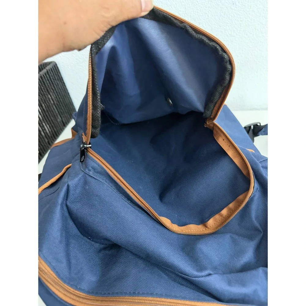 Explore Outdoor Adventure Navy Blue Canvas Backpack Vintage Style Rucksack Korea
